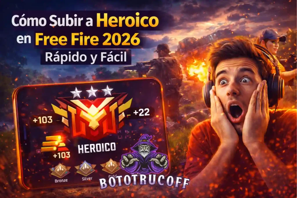 Imagen De Cómo Subir a Heroico en Free Fire 2026 Rápido y Fácil