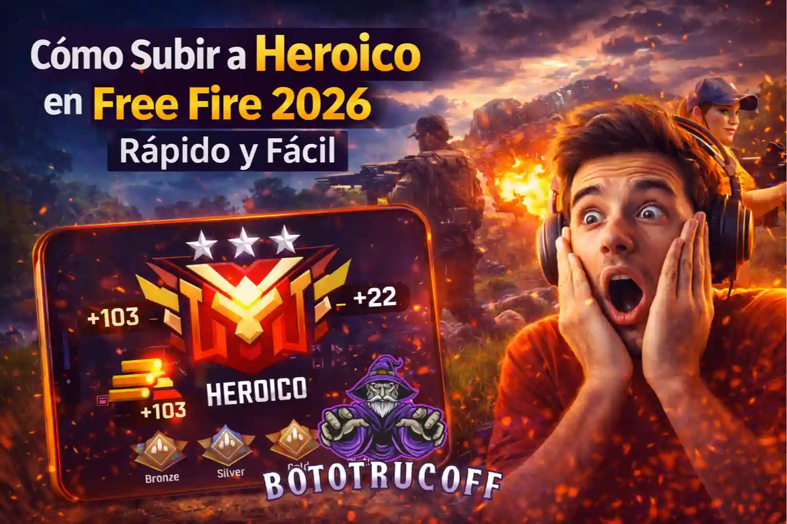Imagen De Cómo Subir a Heroico en Free Fire 2026 Rápido y Fácil